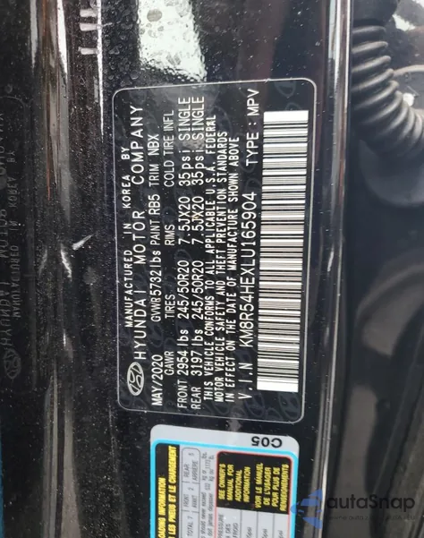 2020 Hyundai Palisade Limited из США, поврежденный, VIN KM8R54HEXLU165904